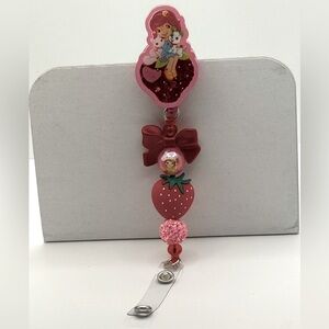 Strawberry Shortcake Beaded Badge Reel